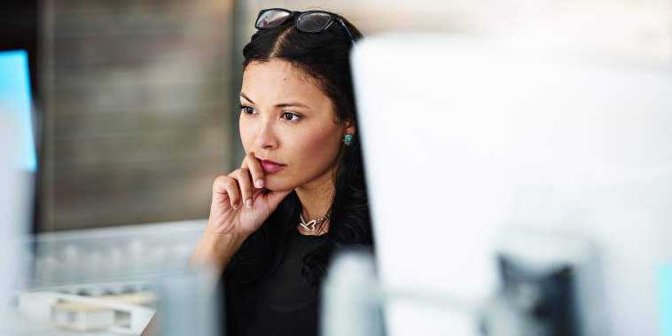 Woman in office.