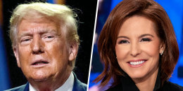 Sideby side of Donald Trump and Stephanie Ruhle