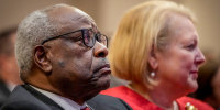 Clarence Thomas and wife.