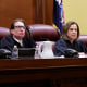 The Missouri Supreme Court Justices Kelly Broniec, Robin Ransom, Brent Powell, Mary Russell, Zel Fischer, Paul Wilson and Ginger Gooch take the bench to hear a case questioning whether an amendment to overturn the state's abortion ban will remain on the November ballot,in Jefferson City, Mo., on Sept. 10, 2024.