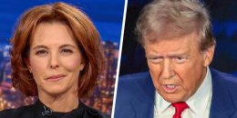 Stephanie Ruhle and Donald Trump.