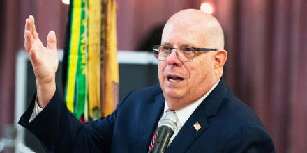 Larry Hogan speaks during a campaign event