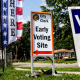 Voting signs outside